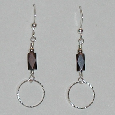 Smoky Quartz Hoops